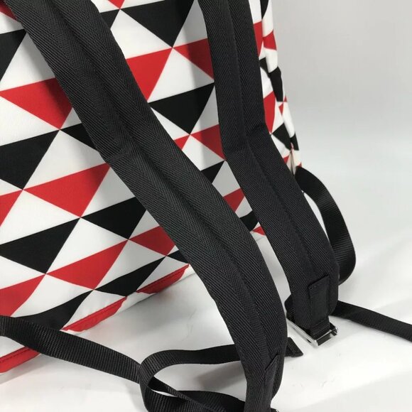 PRADA triangle logo plate Signeau print bag Backpack Nylon Red/White x Black - Picture 6 of 16